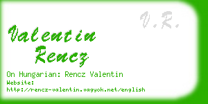 valentin rencz business card